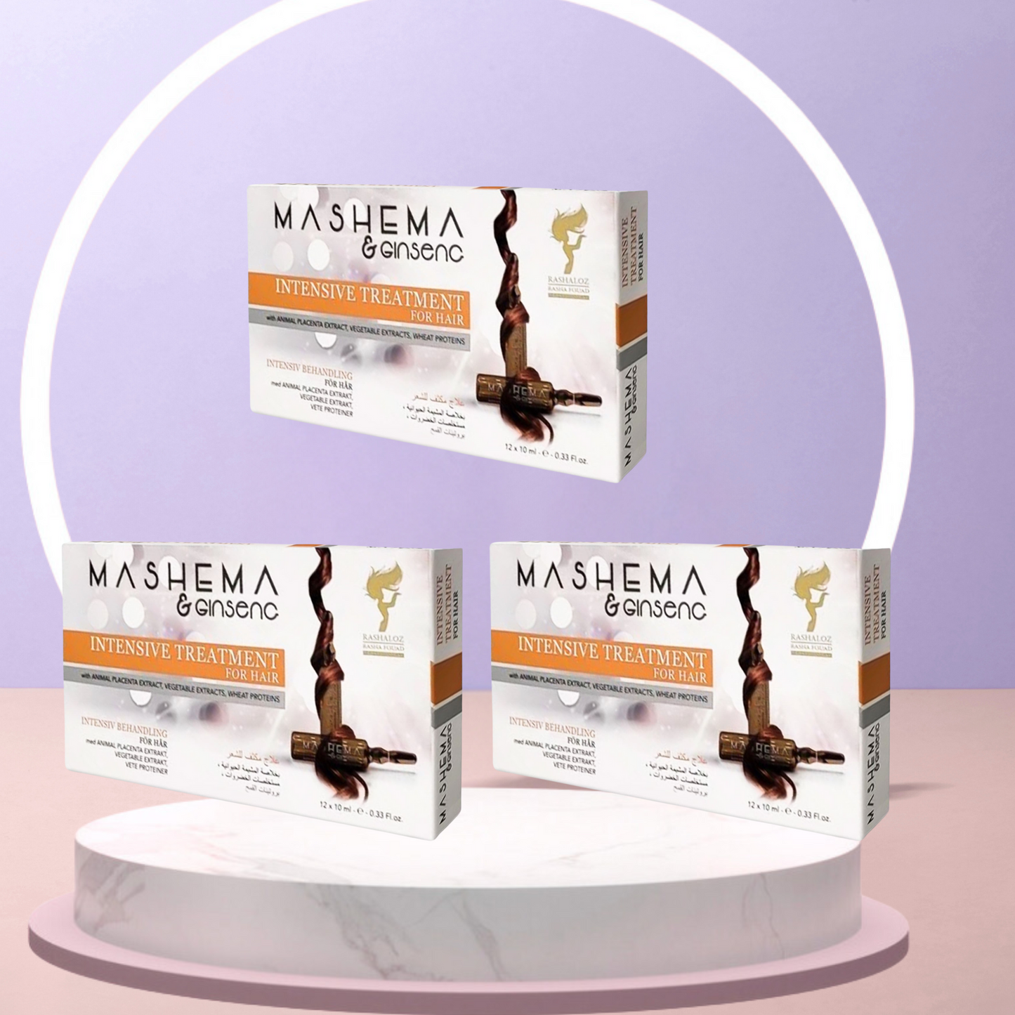 3x Mashema & Ginseng Hair Ampoule