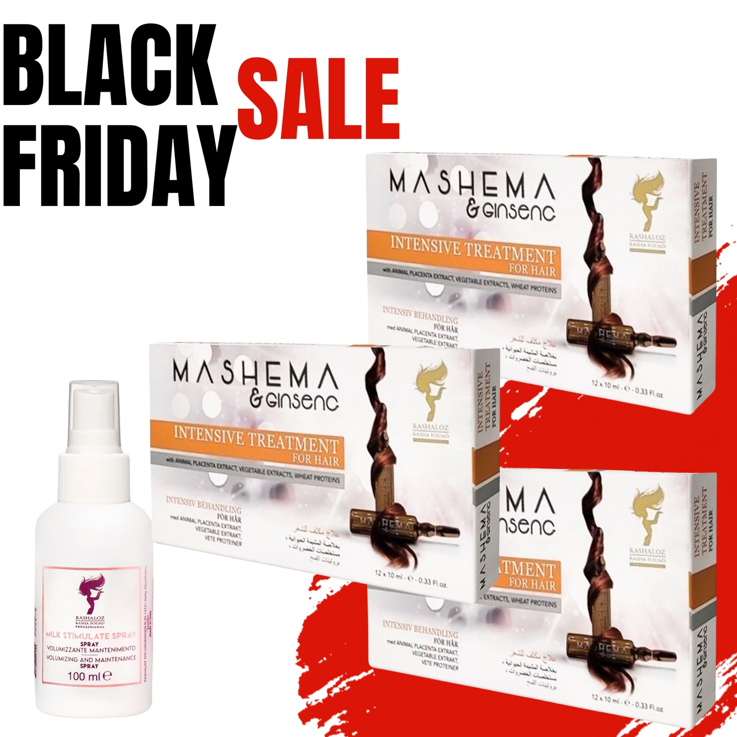 3 Mashema & Ginseng + 1 Milk Stimulate Spray