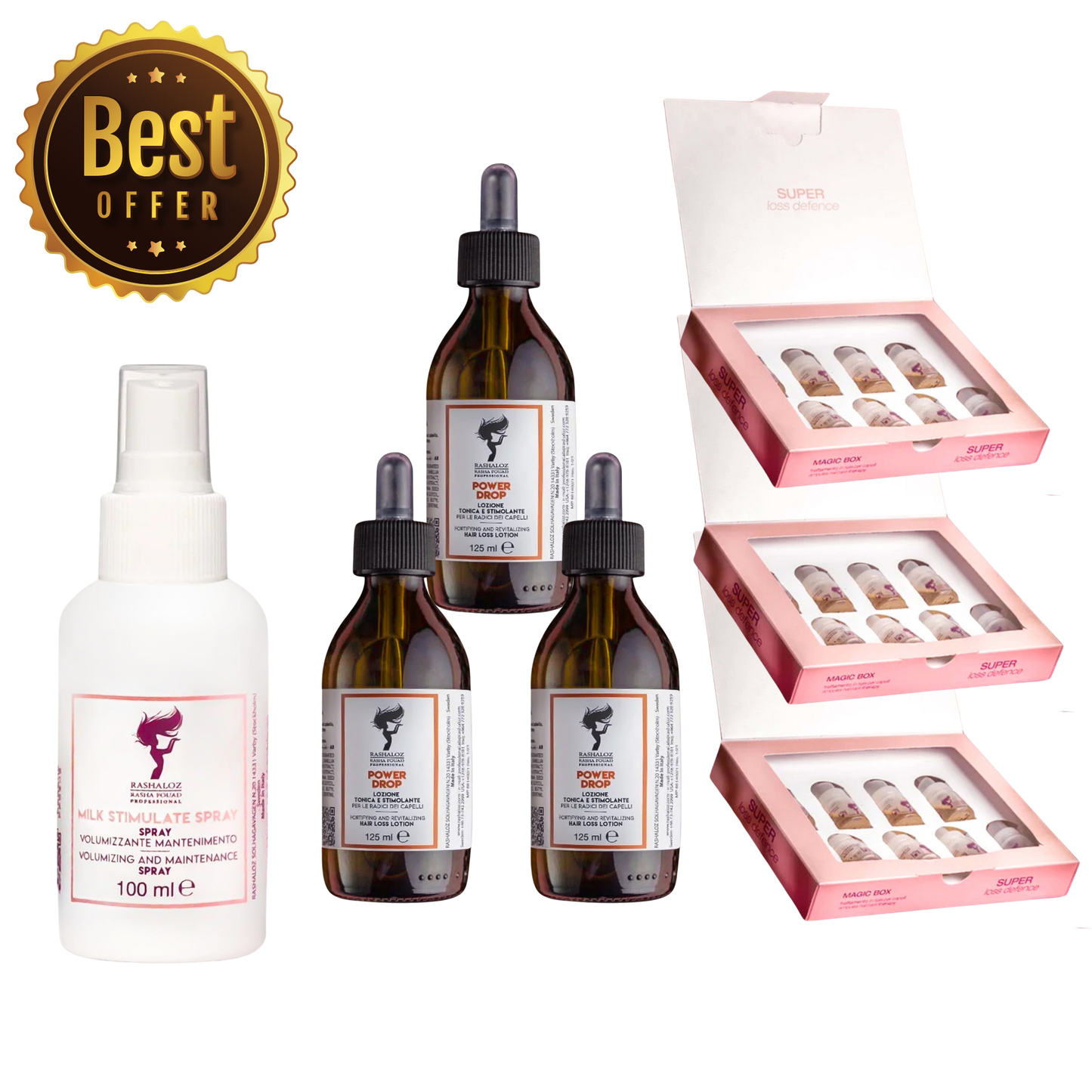 3 Super Loss Defence + 3 Power Drop + 1 Milk Spray