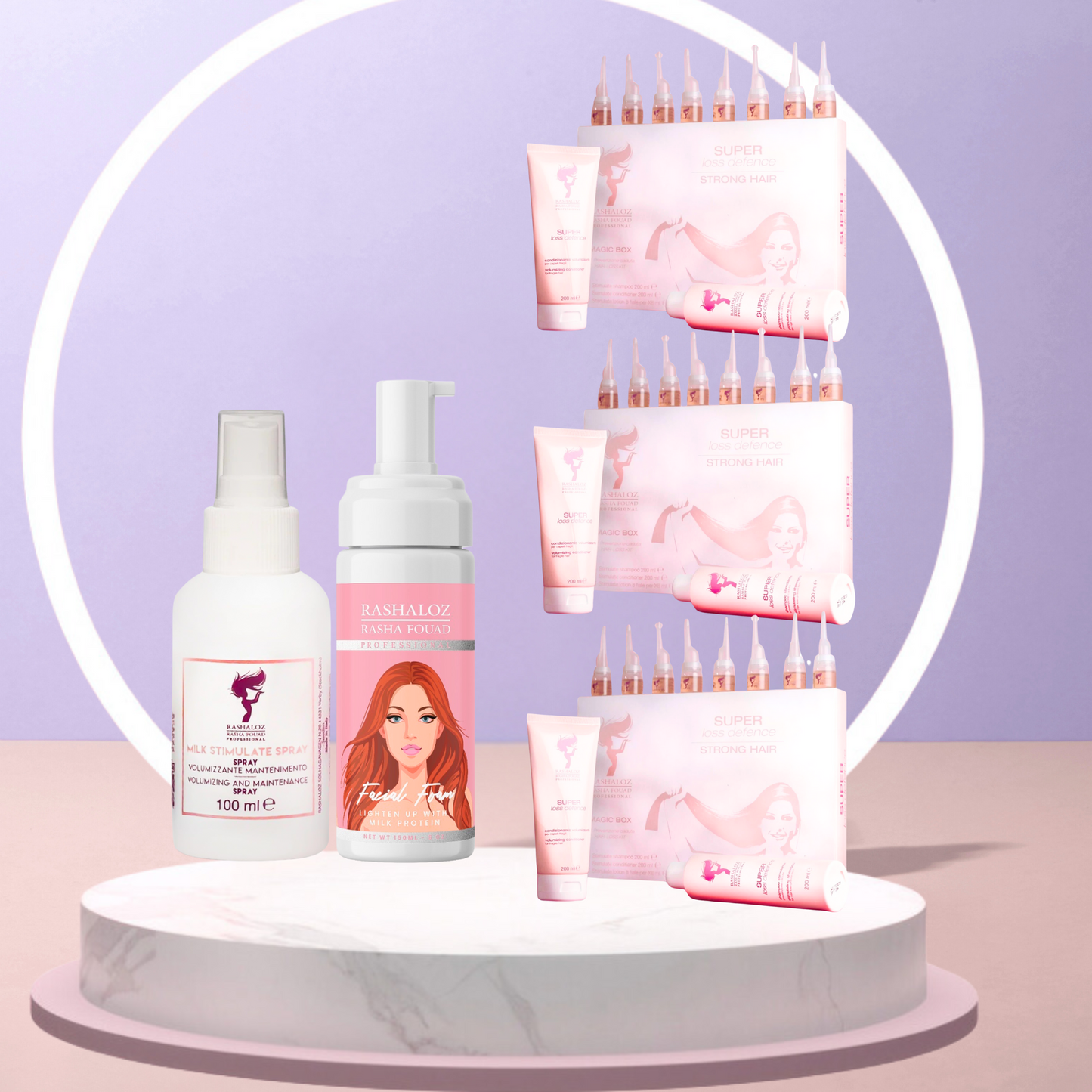 3 Magic boxes + 1 Face foam + 1 Milk spray