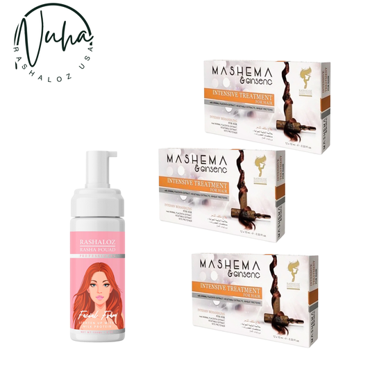 3 Mashema ampules + 1 Face foam + 1 Milk spray