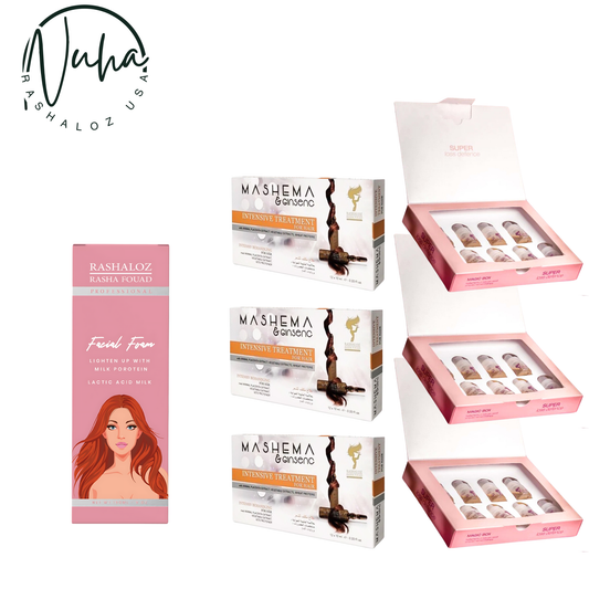 3× Lavender Ampoules • 3× Mashema Ampoules +1  Facial Foam
