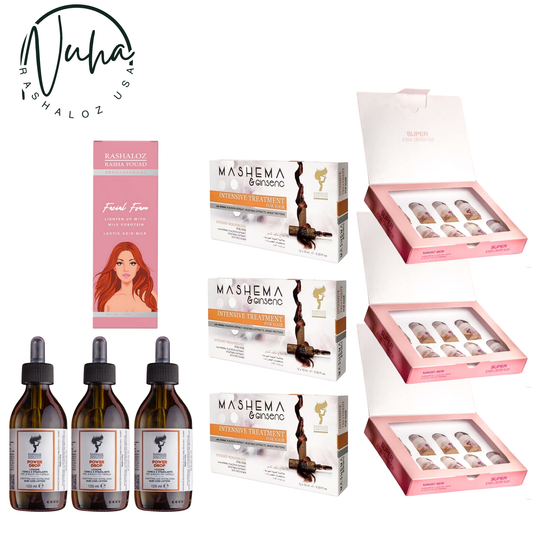 3× Lavender Ampoules • 3× Mashema Ampoules • 3× Power Drop Serum + Facial Foam